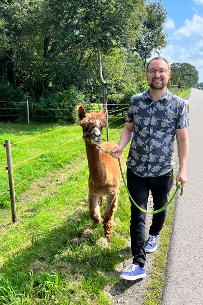 It's me, Christian from EASTPIXEL - with Alpaca Bruno, who really wanted to be in the picture