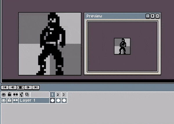 SABOTEUR, an espionage game for NES (EASTPIXEL), Idle test animation