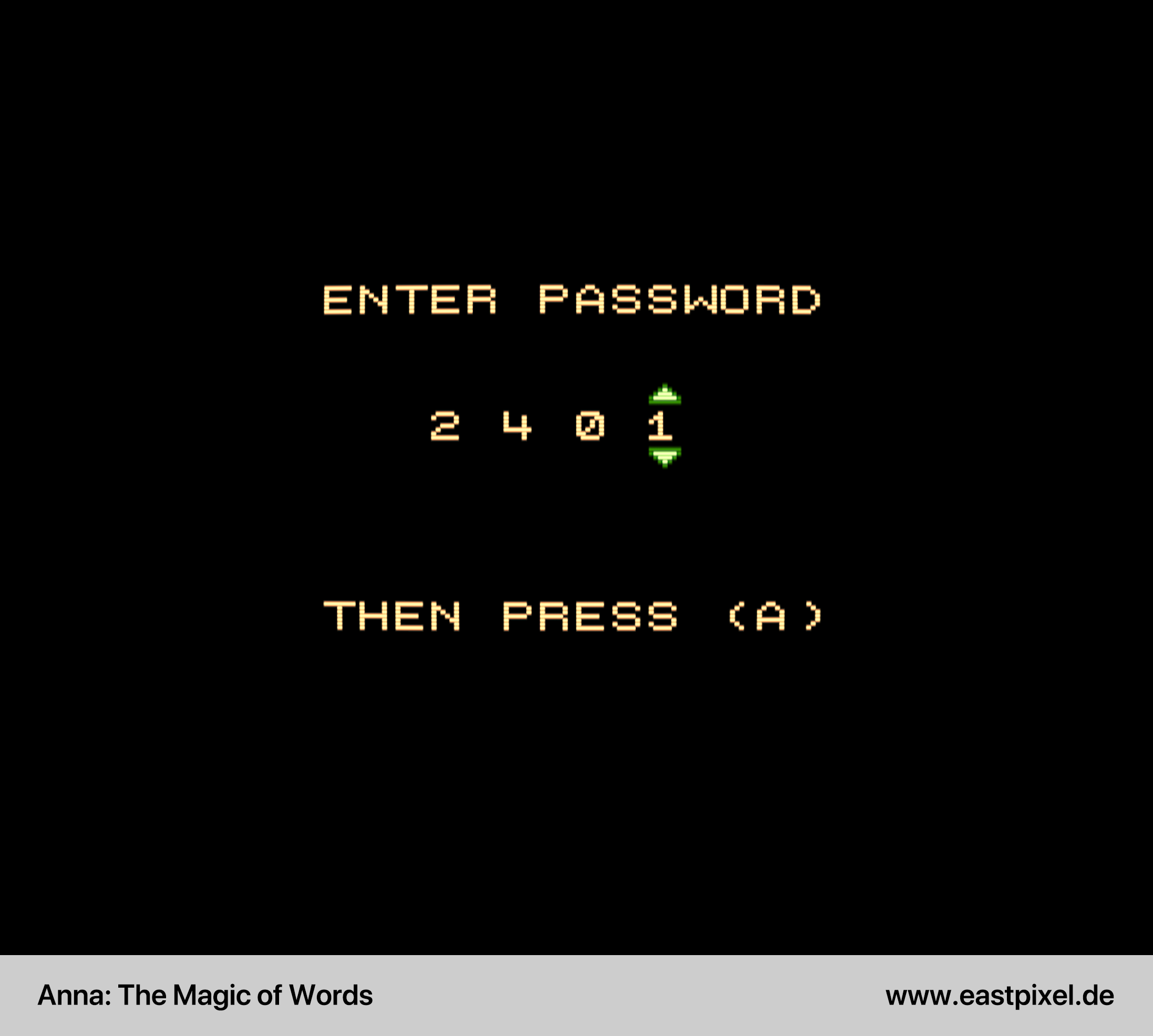 Anna: The Magic of Words (EASTPIXEL), NES/Famicom, Demo Screenshot