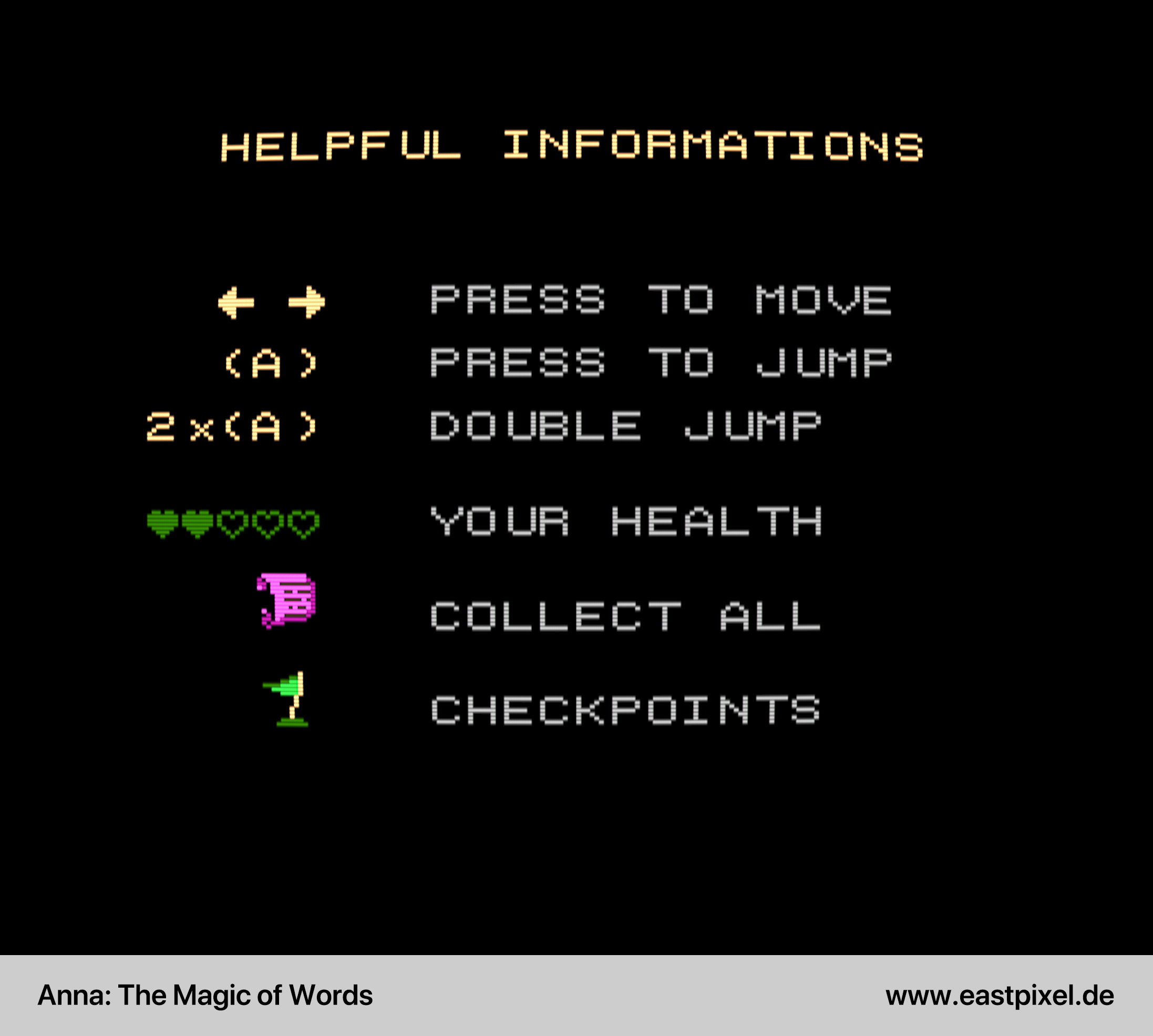 Anna: The Magic of Words (EASTPIXEL), NES/Famicom, Demo Screenshot